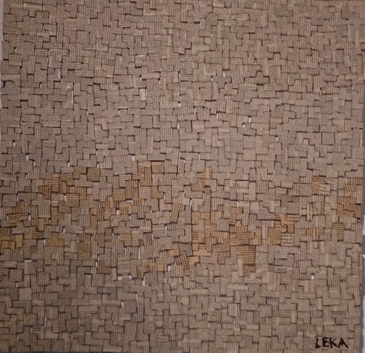 Collages intitulée "Tetris" par Leka, Œuvre d'art originale, Collages