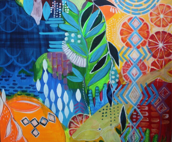 Картина под названием ""Mexico"" - Katrina, Подлинное произведение искусства, Акрил Установлен на Деревянная рама для носилок