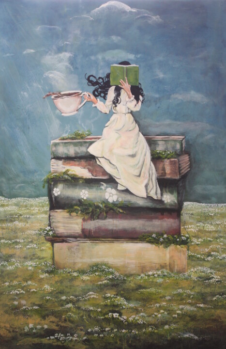 Peinture intitulée "I need more coffee" par Katrina, Œuvre d'art originale, Acrylique Monté sur Châssis en bois