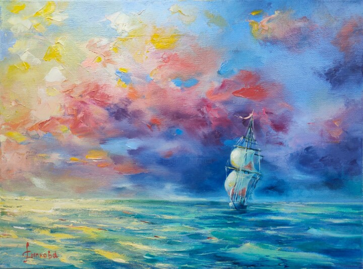Картина под названием "Oil Painting Seasca…" - Екатерина Сыпкова (KatrinColourArt), Подлинное произведение искусства, Масло…