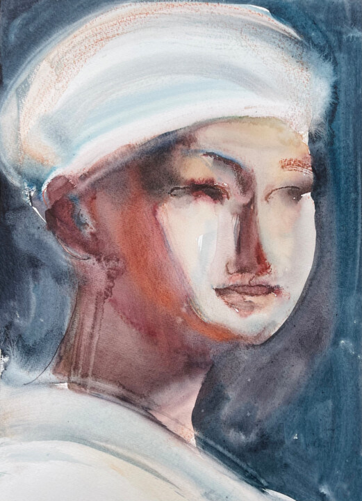 Pittura intitolato "Ubud boy" da Katrin Rymsha, Opera d'arte originale, Acquarello