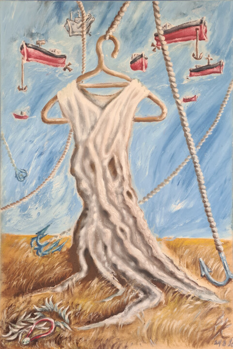 Pintura titulada "Peace in the Sunken…" por Katroutsos, Obra de arte original, Acrílico Montado en Bastidor de camilla de ma…