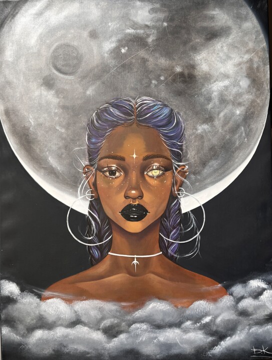 Pintura titulada "Luna" por Katsiaryna Budzko, Obra de arte original, Oleo Montado en Bastidor de camilla de madera
