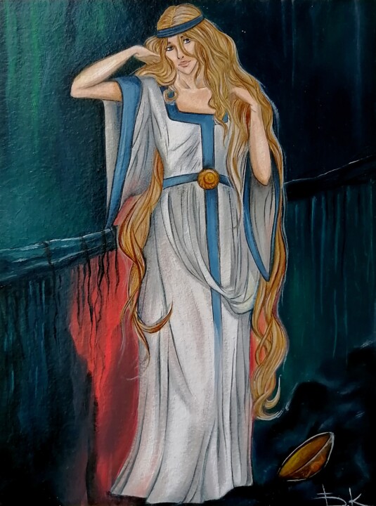 Peinture intitulée "Sigyn" par Katsiaryna Budzko, Œuvre d'art originale, Huile