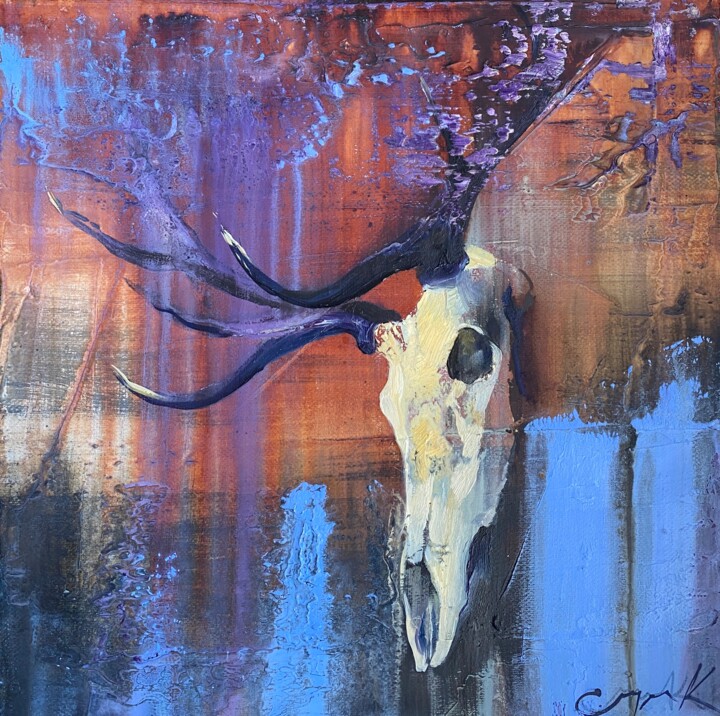 Painting titled "Find" by Katsiaryna Sumarava, Original Artwork, Oil Mounted on Wood Stretcher frame