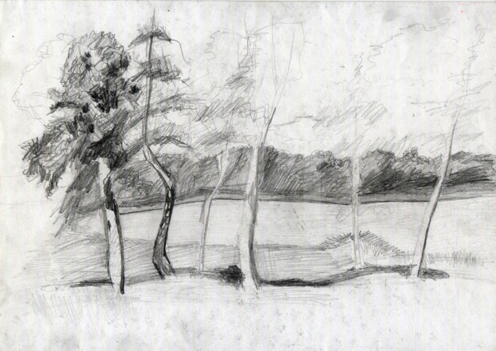 Dessin intitulée "Tenderness of the f…" par Katwrina Golban, Œuvre d'art originale, Crayon