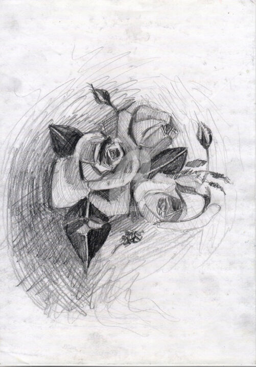 Digital Arts titled "Rose" by Katwrina Golban, Original Artwork, Pencil
