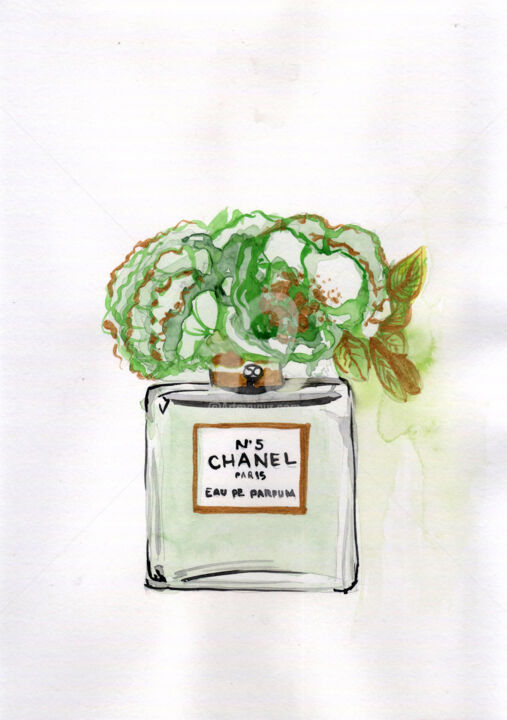 Coco Chanel Paris , 當代藝術，鮮花, Peinture par Katwrina Golban