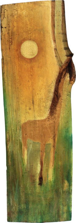 Painting titled "Antelope" by Ekaterina Kukhareva, Original Artwork, Oil