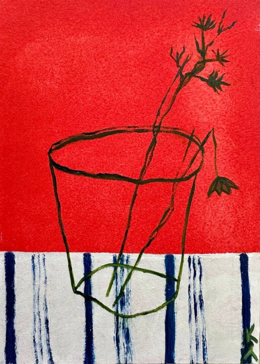 Картина под названием "Una Copa" - Katya Lukianova, Подлинное произведение искусства, Масло