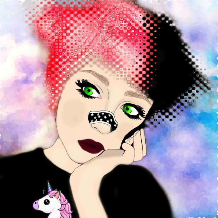 Digitale Künste mit dem Titel "girl_kawaii" von Katya _holod13, Original-Kunstwerk, Digitale Malerei