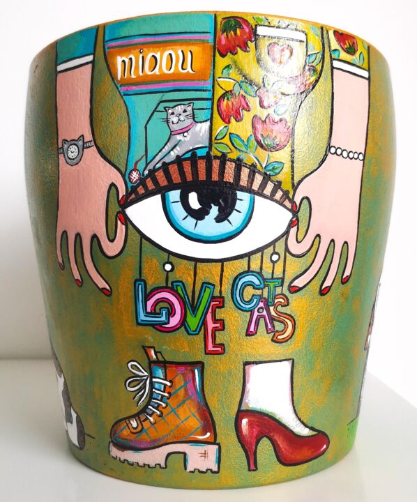 "Pot de fleurs- Katy…" başlıklı Design Katya M tarafından, Orijinal sanat, Akrilik