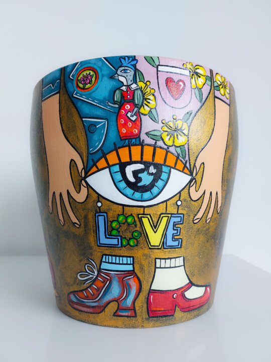 Diseño titulada "Grand pot de  fleur…" por Katya M, Obra de arte original, Mueble