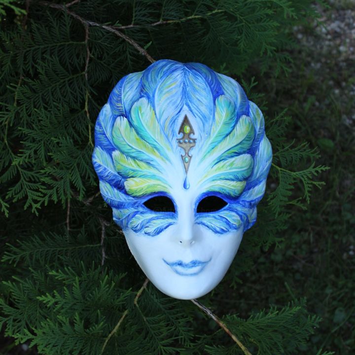 Sculpture intitulée "The mask "Alkonost"" par Katyusha Ray, Œuvre d'art originale, Autre