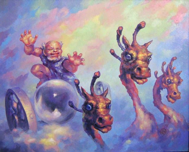 Painting titled "Chariot." by Victor Ka, Original Artwork, Oil