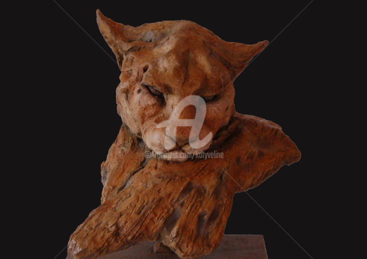 Sculpture intitulée "Puma collection pri…" par Katyveline Ruiz, Œuvre d'art originale, Terre cuite