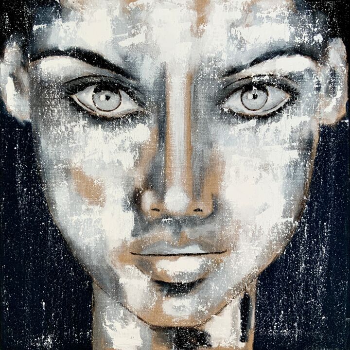 Pintura titulada "Portrait no. 6321 b…" por Anita Kaufmann, Obra de arte original, Acrílico Montado en Bastidor standard