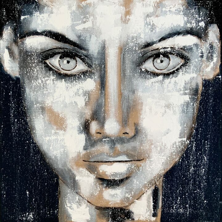 Peinture intitulée "Portrait no. 6321 b…" par Anita Kaufmann, Œuvre d'art originale, Acrylique Monté sur Châssis en bois