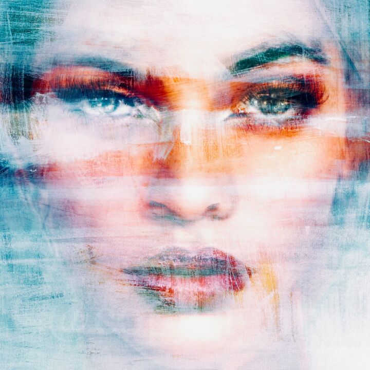 Digital Arts titled "Portrait no. 11720…" by Anita Kaufmann, Original Artwork, Digital Painting Mounted on Aluminium