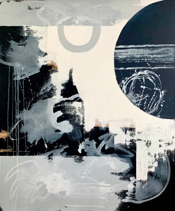 Картина под названием "Reserviert Abstract…" - Anita Kaufmann, Подлинное произведение искусства, Акрил