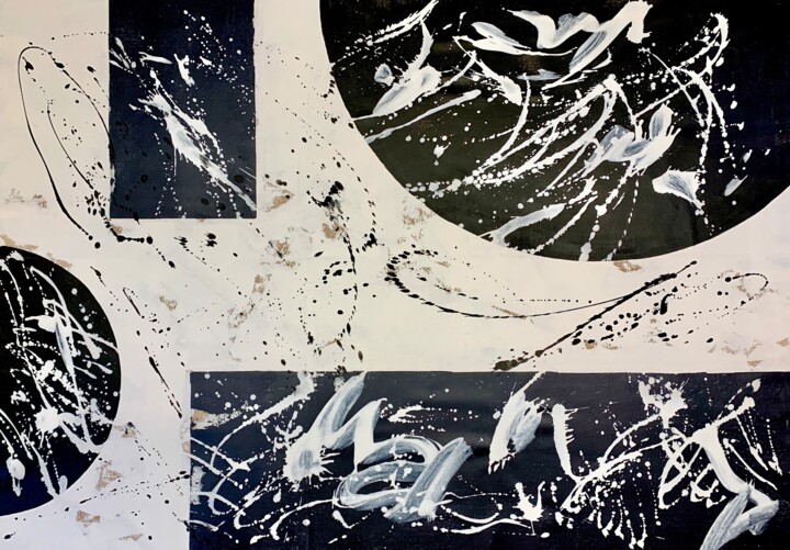 Schilderij getiteld "Abstract no. 924 bl…" door Anita Kaufmann, Origineel Kunstwerk, Acryl