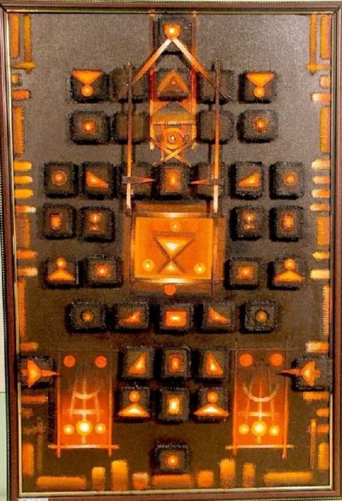 Painting titled "ABSTRACT COMPOSITIO…" by Gupta Kaushik, Original Art,