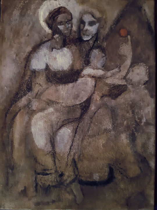 Painting titled "Study-Leonardo da V…" by Karmen Kavran, Original Artwork, Charcoal