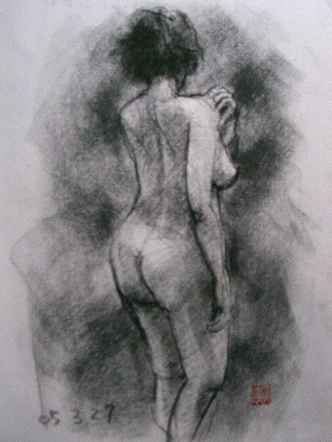 Dessin intitulée "Nude" par Koushin Kawasaki, Œuvre d'art originale