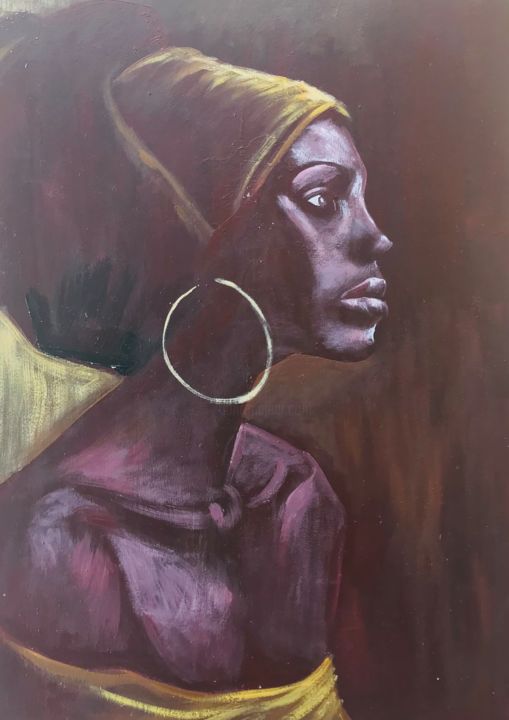 Peinture intitulée "Shadow of beauty" par Kwaku Ntow, Œuvre d'art originale, Acrylique