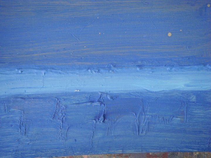 Pittura intitolato "bleubleu." da Kawther Bahri Darghouth, Opera d'arte originale, Olio