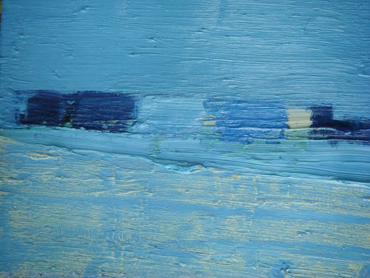 Pittura intitolato "bleus" da Kawther Bahri Darghouth, Opera d'arte originale, Olio