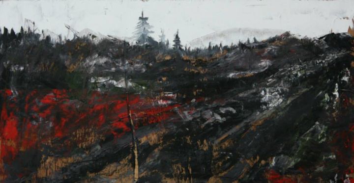 Painting titled "landscape" by Kaxaber Berelidze, Original Artwork, Oil