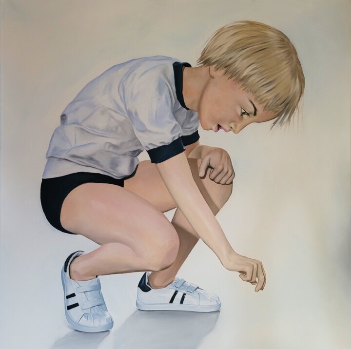 Malerei mit dem Titel "kind" von Kay Pischang, Original-Kunstwerk, Öl
