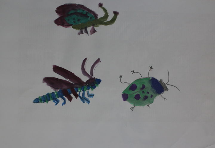 "bugs böcekler" başlıklı Tablo Kaya Yuzseven tarafından, Orijinal sanat, Suluboya