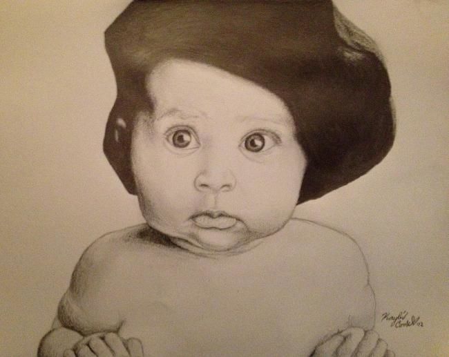 Drawing titled "Baby" by Kay Cook, Original Artwork, Other