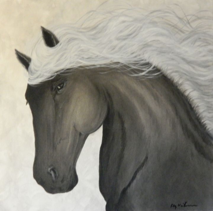 Painting titled "Grey" by Kay Vickerman, Original Artwork, Acrylic