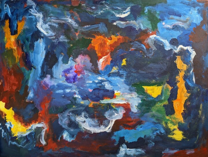 Pittura intitolato "A living factory X" da Kazi Muhammed Taki, Opera d'arte originale, Acrilico