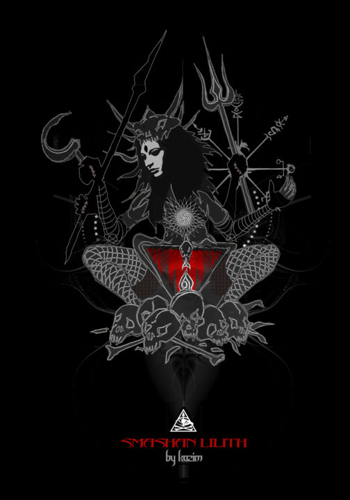 Digital Arts titled "Smashan Lilith" by Kazim, Original Artwork