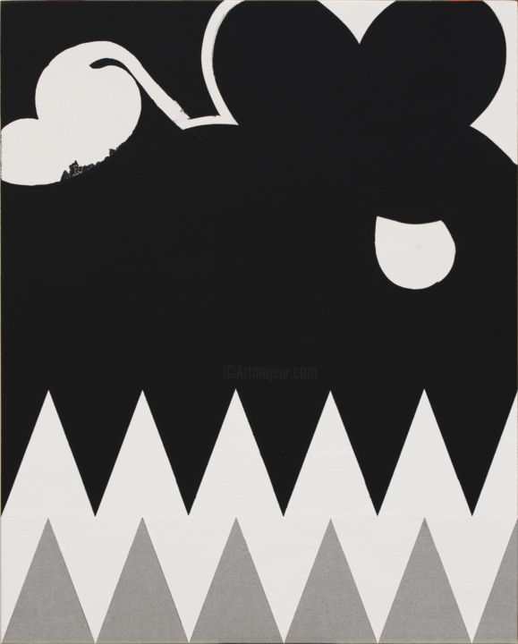 Painting titled "Monster (20210425)" by Kazuhiro Higashi, Original Art, Acrylic