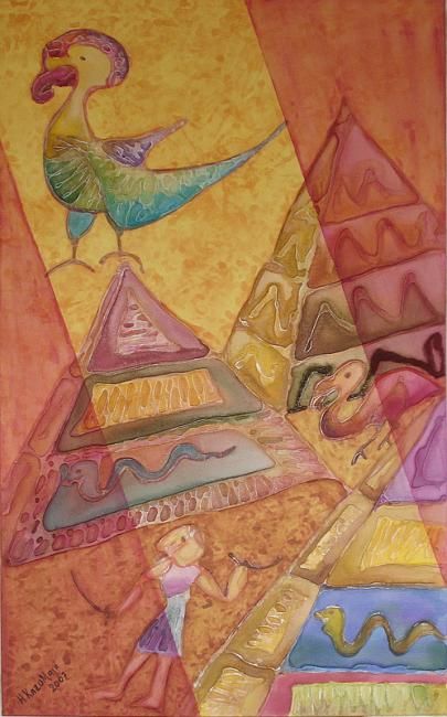 "Egito antigo" başlıklı Tablo H. Kazu Maia tarafından, Orijinal sanat