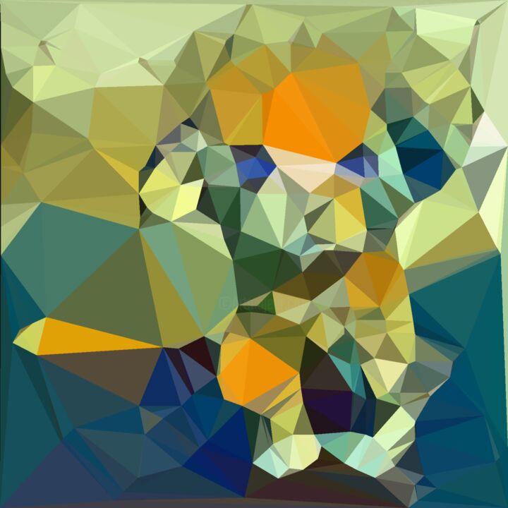 Digitale Kunst mit dem Titel "Mosaic Puppy" von Kbrind, Original-Kunstwerk, 2D digitale Arbeit