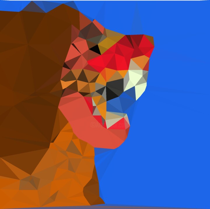 Digitale Kunst mit dem Titel "The Last Roar" von Kbrind, Original-Kunstwerk, 2D digitale Arbeit