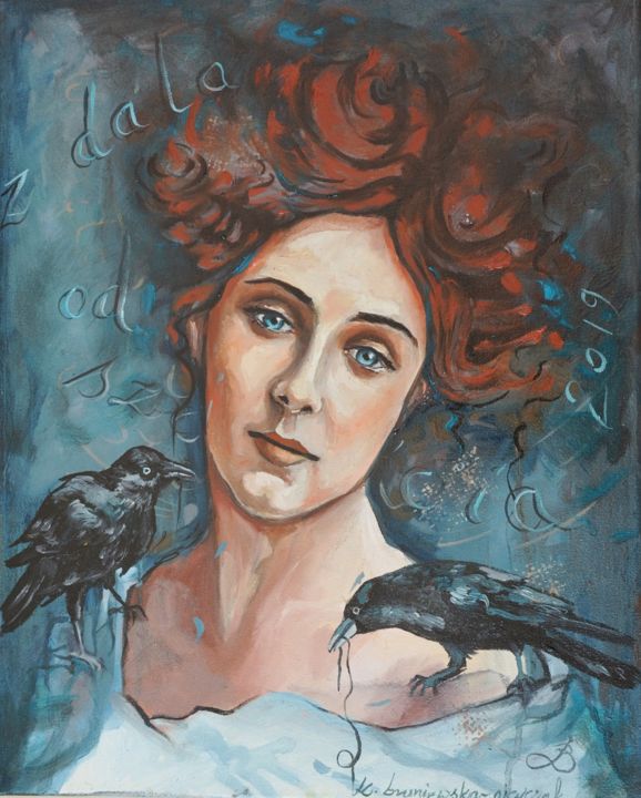 Malerei mit dem Titel "Z dala od szczęscia" von Katarzyna Bruniewska-Gierczak, Original-Kunstwerk, Öl