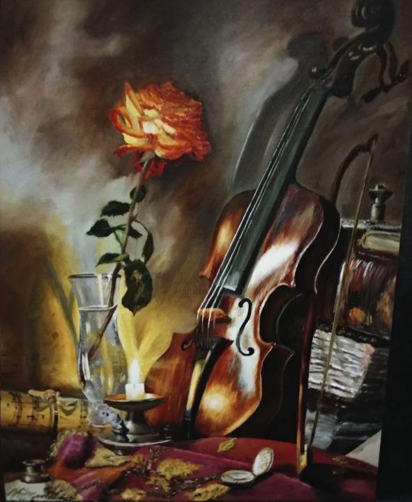 Peinture intitulée "Скрипка" par Mrde2016, Œuvre d'art originale, Huile