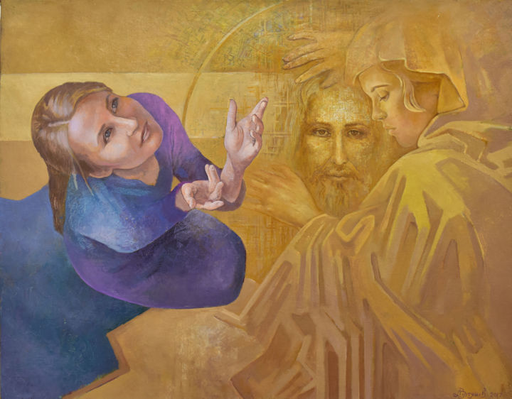 Картина под названием "Prayer" - Александр Вутянов, Подлинное произведение искусства, Масло