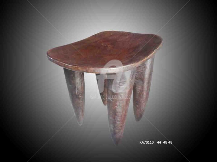 Sculpture titled "Tabouret Senoufo de…" by Kebe, Original Artwork, Wood