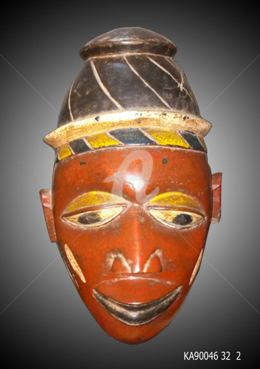 Sculpture intitulée "Masque Yuruba art t…" par Kebe, Œuvre d'art originale, Bois