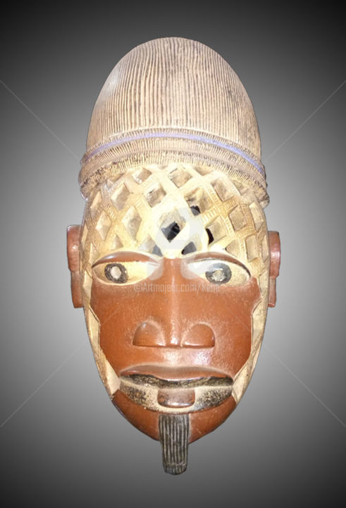 Sculpture intitulée "Masque Yuruba art t…" par Kebe, Œuvre d'art originale, Bois