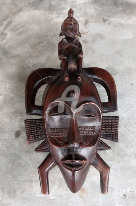 Escultura titulada "Masque Sénoufo de l…" por Kebe, Obra de arte original, Madera