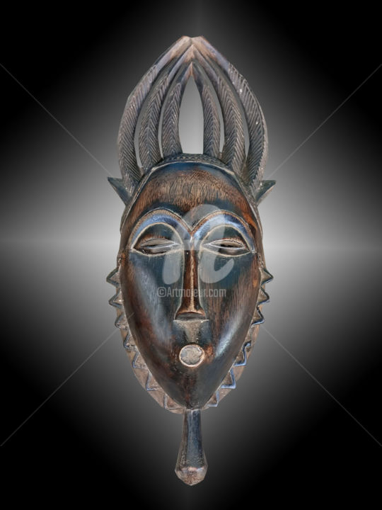 Sculpture titled "MASQUE YAHOURE ART…" by Kebe, Original Artwork, Wood